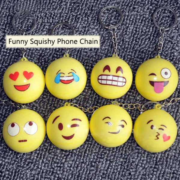 

Honana DX-157 10PCS Funny Emoji Face Squishy Toys Stress Reliever Phone Chain Hang Decorations
