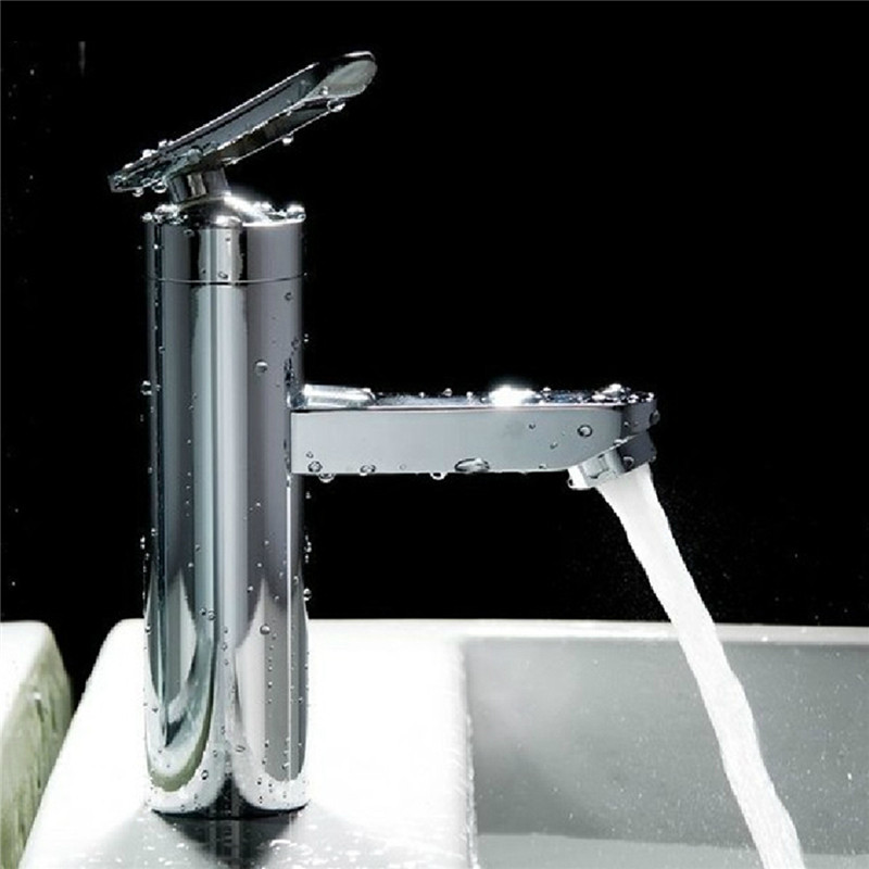 

Mrosaa Bathroom Kitchen Basin Faucet Single Handle Deck Mounted Faucets Hot & Cold Water Mixer Tap