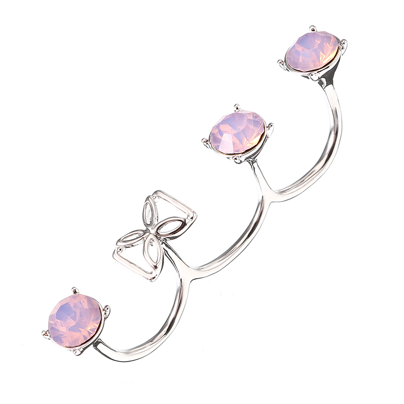 

JASSY® Elegant Platinum Plated Rhinestone Open Triple Ring Sweet Butterfly Fine Jewelry для Женское