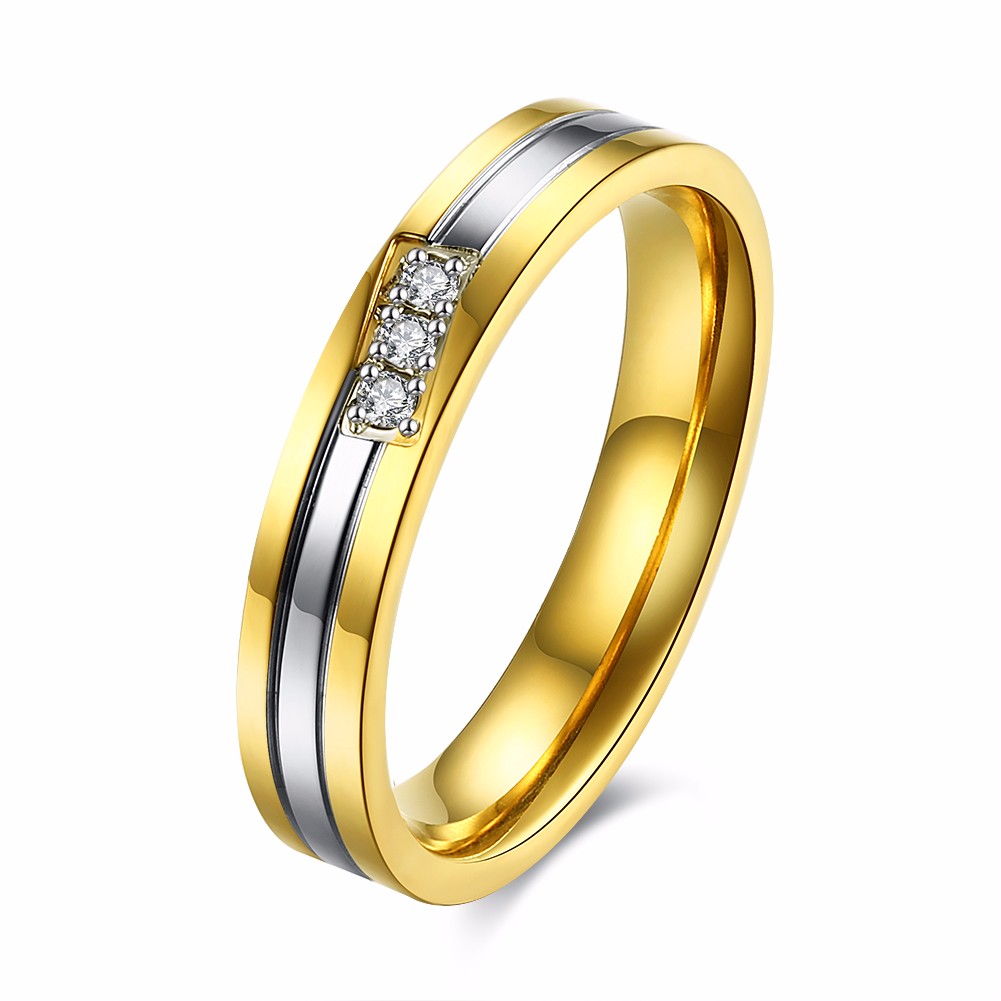 

Кристалл полоса из нержавеющей стали любовника пар кольца женщины ювелирные изделия для свадьбы