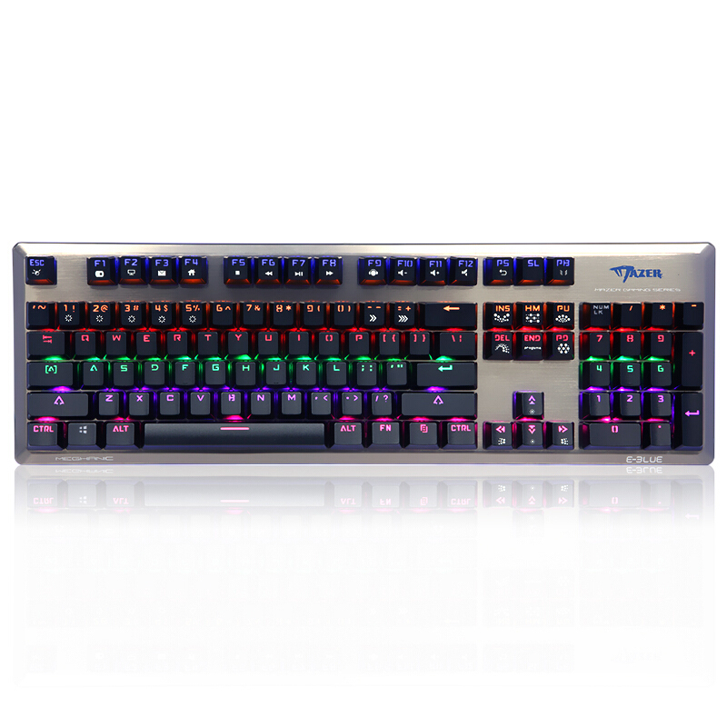 

E Синий K727 104 Ключи NKRO USB Проводная Mixed подсветкой Mechanical Gaming Keyboard Синий Черный Выключатель