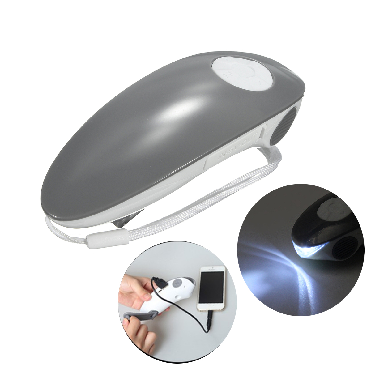 

3 in 1 XANES XLN-Dolphin Portable USB Rechargeable Muti-Function LED Hand Crank Emergency Flashlight & FM/AM Radio & Powerbank