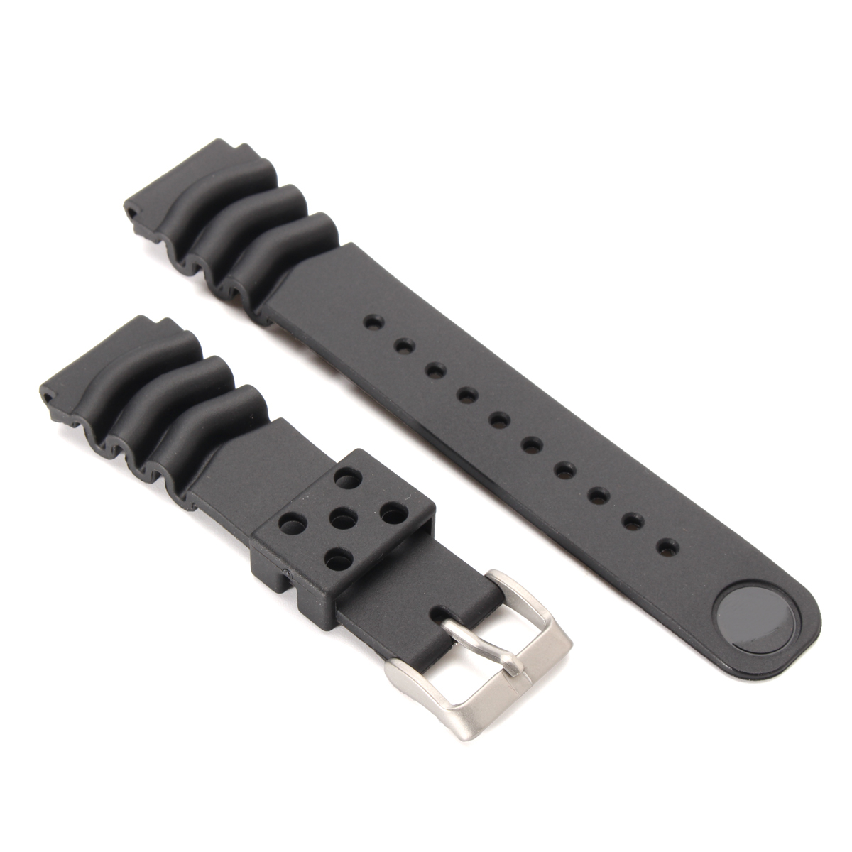 

22mm Replacement Black Buckle Wrist Band Strap for SEIKO DIVER'S Watch