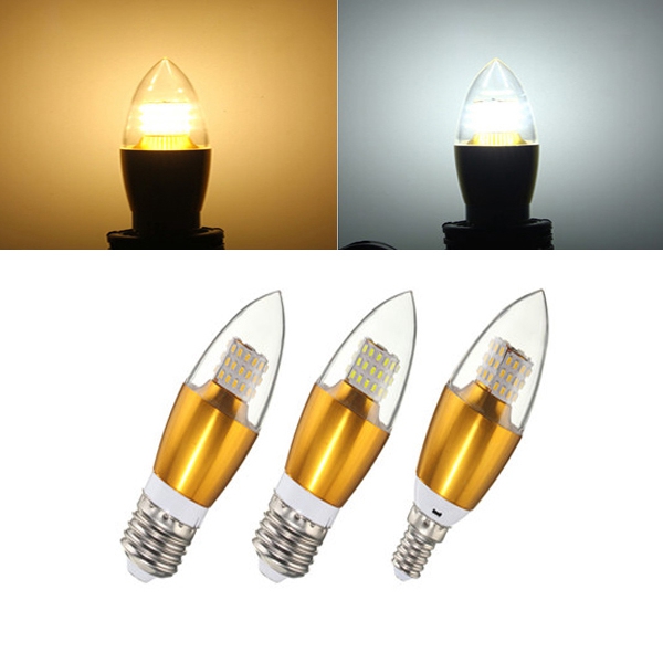 

E14 e12 e27 7W СМД 3014 LED золотой стекло белый теплый белый свечи лампы лампы переменного тока 85-265В