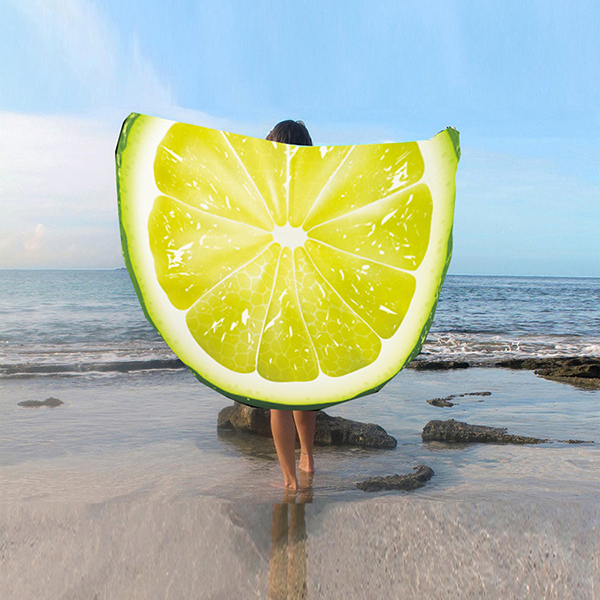 

Мода Женское 3D Лимонный арбуз Фрукты Пляжный Полотенце Круглый Yoga Матовый шаль