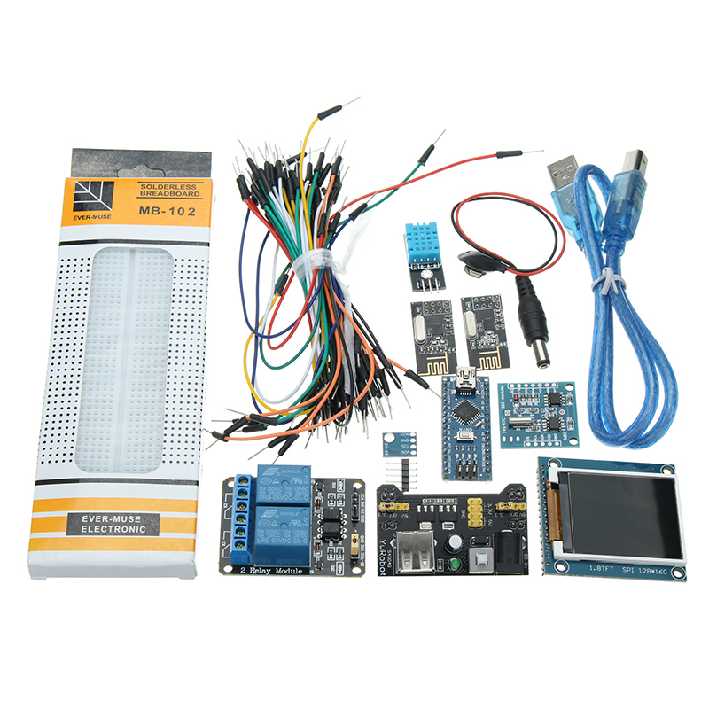 

Nano V3 Climate Monitor Kit With 1.8 Inch TFT GY-68 BMP180 DHT11 RTC Relay Module For Arduino
