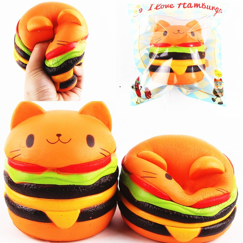 

Sanqi Elan Squishy Кот Burger 11 * 10CM Slow Rising Soft Animal Collection Gift Decor Toy Оригинальная упаковка