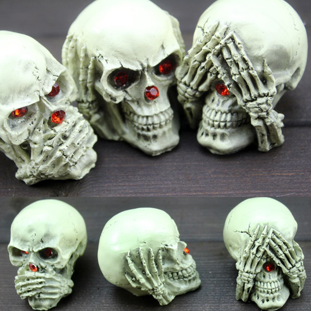 

3PCS Halloween Party Resin Skeleton Ghost Decoration Toys Настольный декор