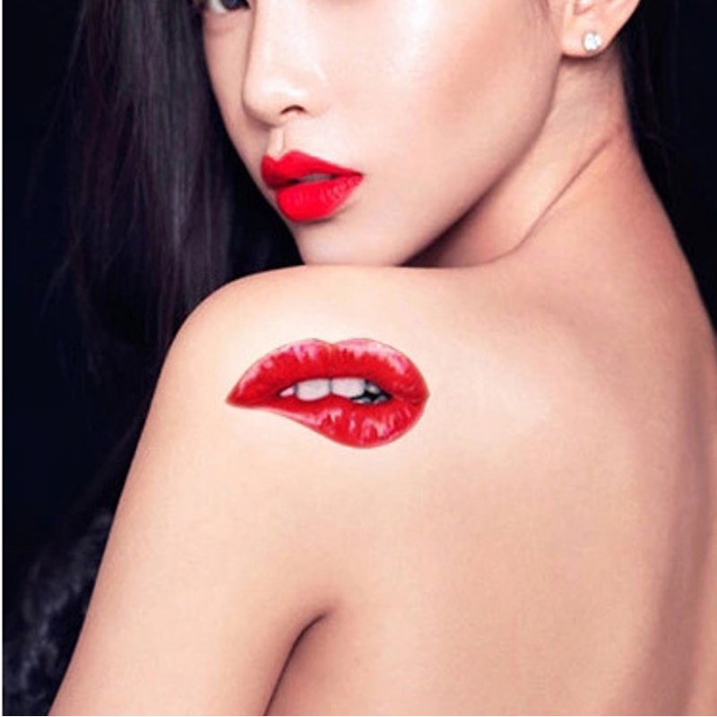

10Pcs Halloween Red lips Make Up Tattoo Stickers The Ultimate Temptation