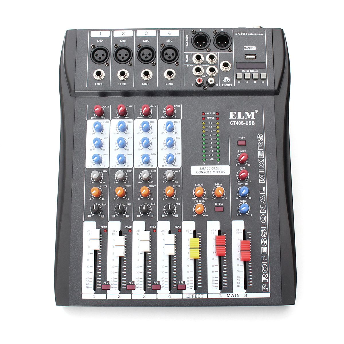 

CT-40S 4 Channel Professional Live Studio Audio Mixer with 48V Phantom Mixing