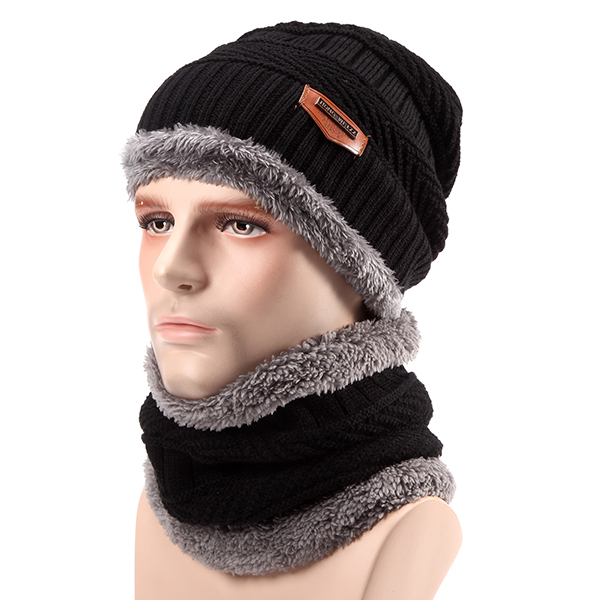 

Unisex Толстые Вязание черепа лыжную шапочку Мягкая Подкладка громоздкая Beanies Hat шарф Set