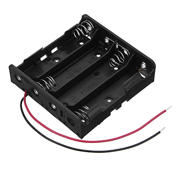 

New Version DC 14.8V 4 Slot 4 Series 18650 Battery Holder High Quality Battery Box Battery Case With 2 Leads And Spring CE RoHS Certification