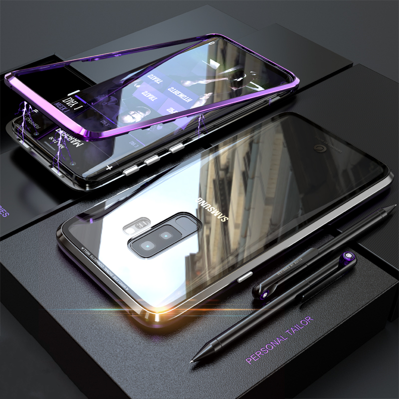 

Bakeey 360 ° Магнитная адсорбция Металлический прозрачный стеклянный защитный Чехол для Samsung Galaxy S9/S9 Plus