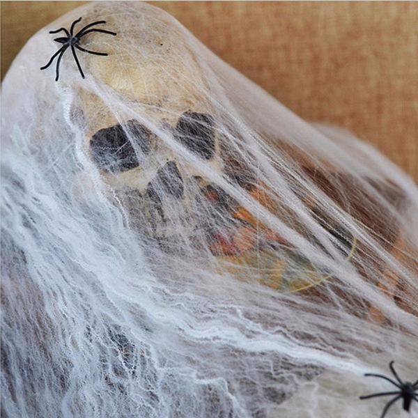 

Серебристых паутина с 2 пауками Хэллоуин дома партии дом с привидениями декор