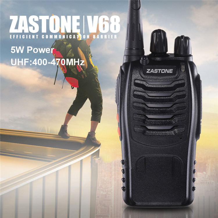 

Zastone ZT-V68 UHF 400-470MHZ Professional Handheld 5W 16CH Two Way Radio PMR CB Walkie Talkie
