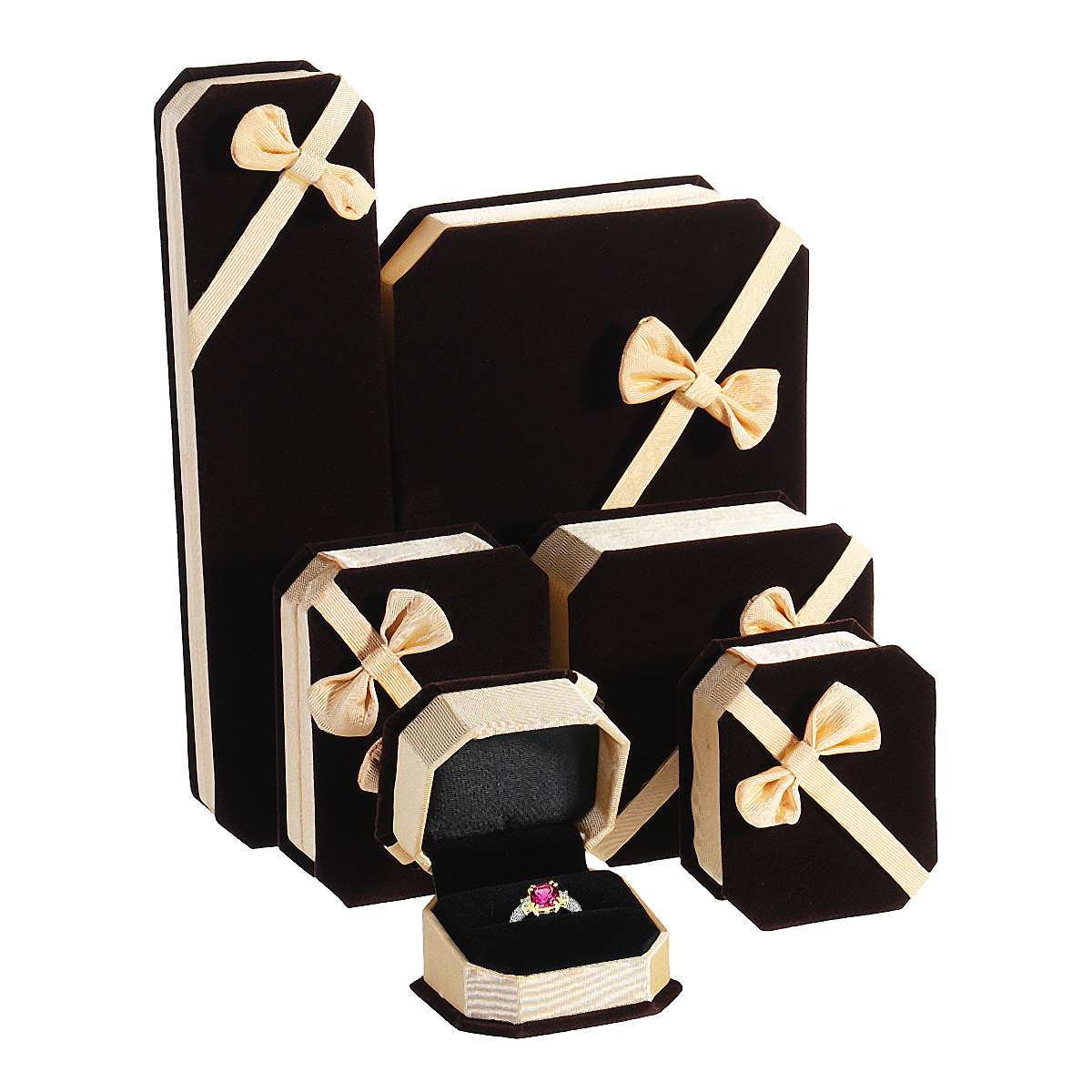 

Бархатное обручальное кольцо Свадебное Кольцо с ожерельем Кулон Ювелирные изделия Коробка Хранение Коробка