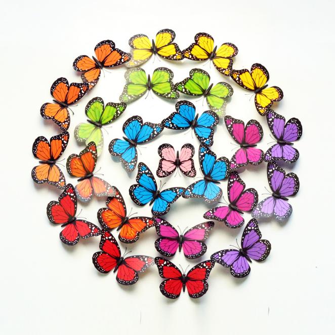 

10шт 12см 3D красочные бабочки стикер стены холодильник Магнит Главная декор Art Applique