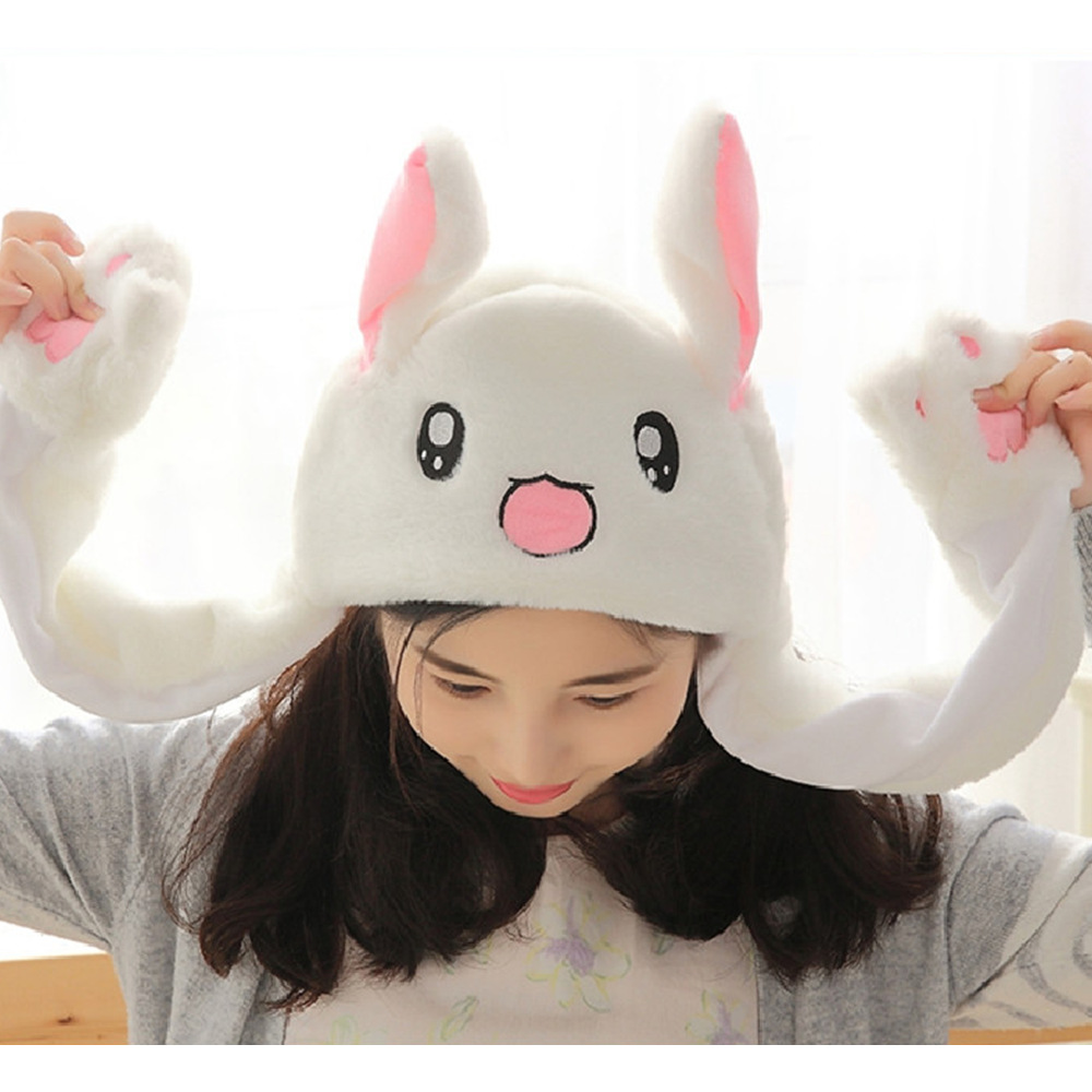 

Rabbit Hat Ear Will Move When You Hold The Leg Funny Plush Hat Toy Child Decoration Toys