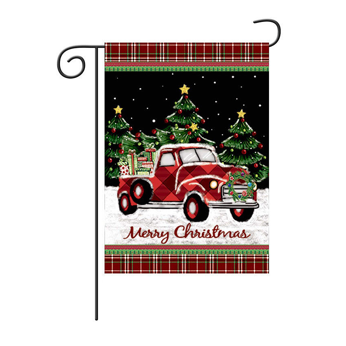 

Merry Christmas Decorations Red Truck With Gifts Double Sided Winter Garden Flag