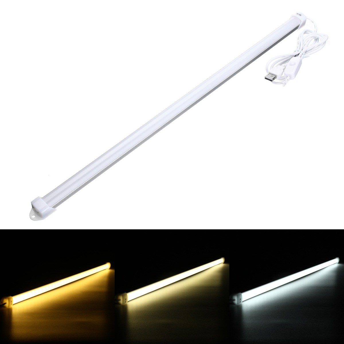 

52CM 8W SMD5630 Portable USB 36LEDs Rigid Strip Hard Bar Light with Cable On / Off Switch DC5V