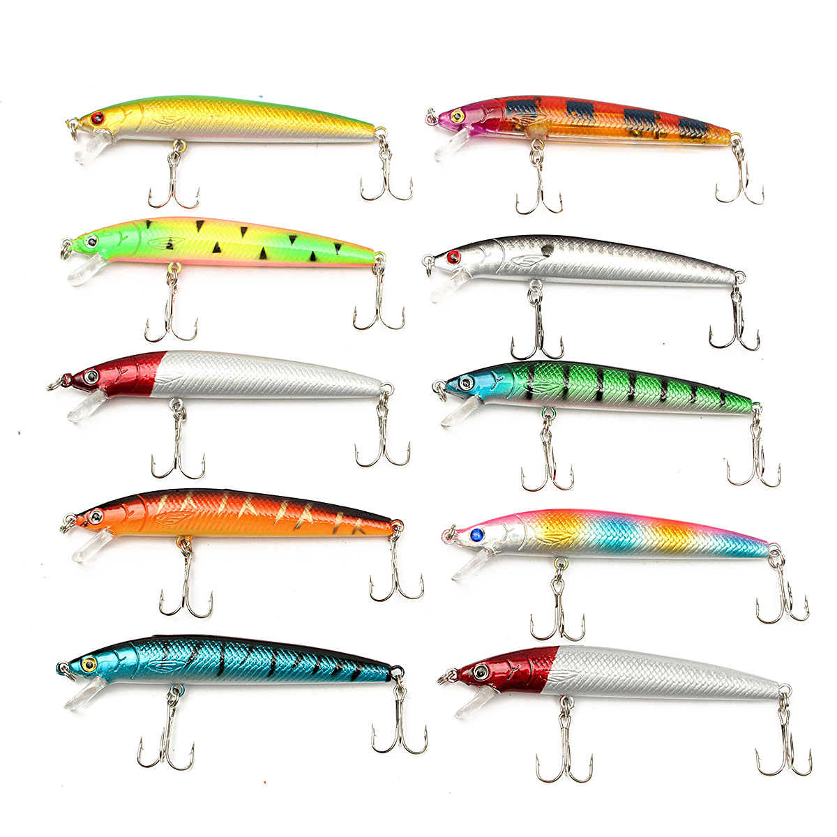 

ZANLURE 20pcs Fishing Lures Assorted Colors Crankbaits Hooks Minnow Spinner Baits Tackle