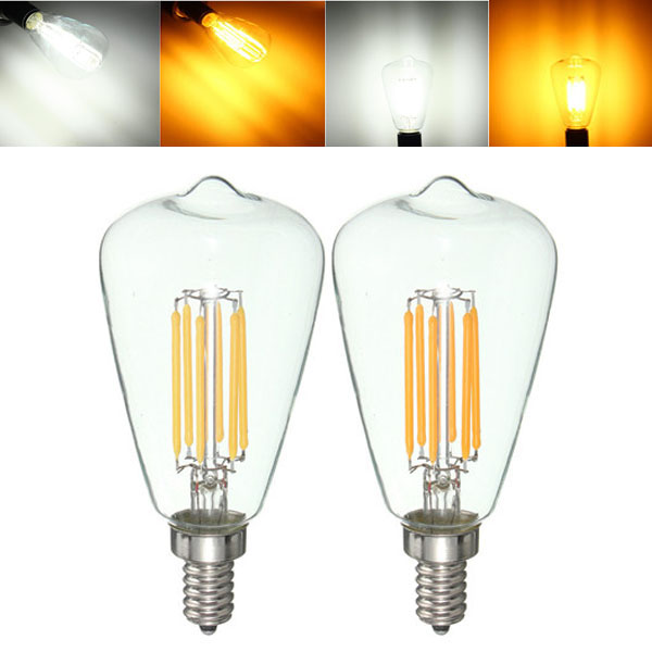 

E12 6W COB Retro Edison Винтаж Чистый белый теплый белый свет лампы накаливания Лампа Лампа AC110V