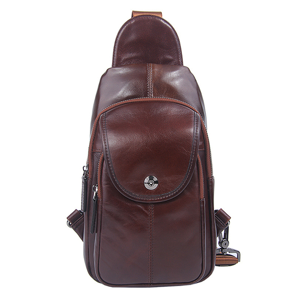 

Ekphero® Genuine Leather Chest Bag First Layer Leather Leisure Retro Shoulder Crossbody Bag For Men