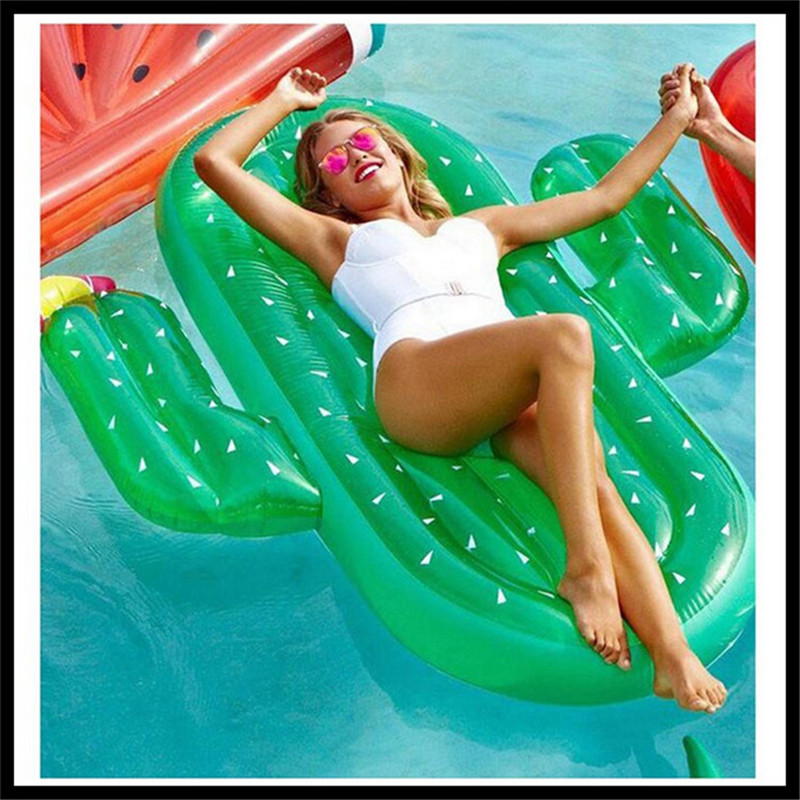 

1.8m PVC Inflatable Cactus Floating Raft Summer Water Supplies Cactus Riding Floating Bed Beach Play Toys