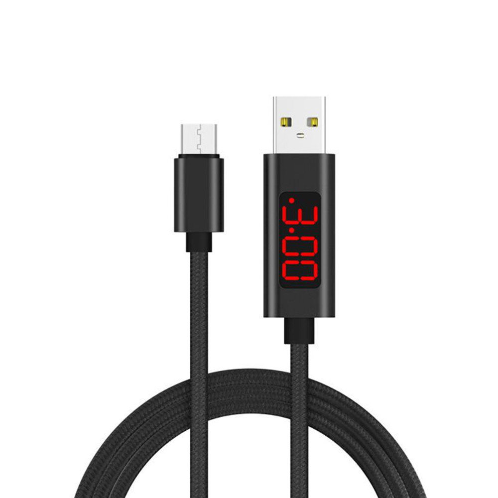 

3A Micro USB Цифровой Ток Напряжения LED Дисплей Быстрая Зарядка Кабель для Передачи Данных 1M