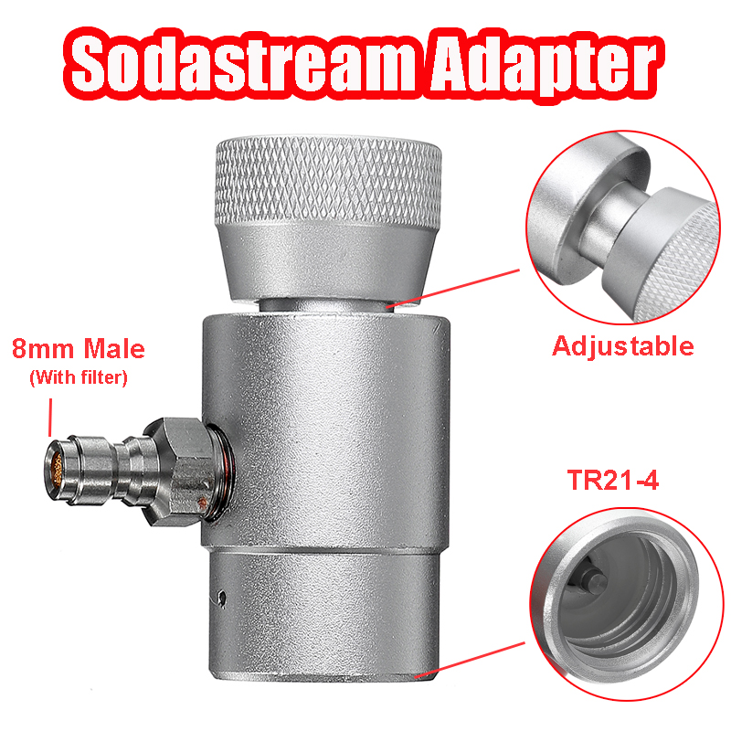 

CO2 Cylinder 8mm Sodastream Adapter to TR21-4Inflatable Connector with Filter