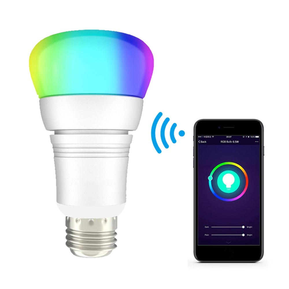 

AUGIENB AC85-265V E27 8W RGBW Smart LED Light Bulb Timing Group Lamp for Alexa Google Home Nest