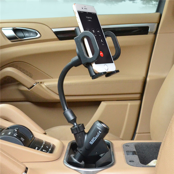 

Cobao вращение на 360 ° двойной USB прикуриватель автомобильное крепление зарядное устройство держатель телефона для телефона 3.5-6 дюймов