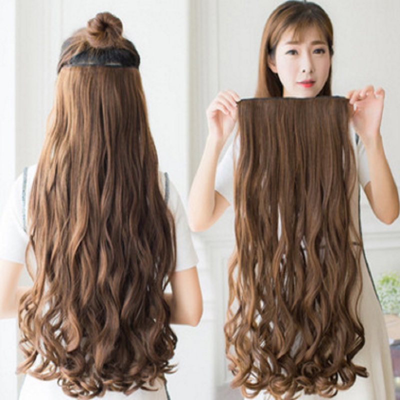 

4 цвета 50 см Женское Модные длинные вьющиеся парики Волосы Расширения