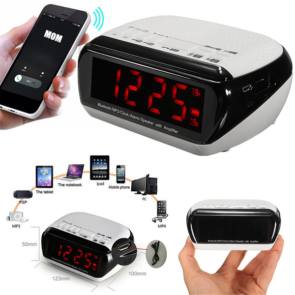 

Bluetooth LED беспроводной динамик микрофон ЖК-будильник ТФ FM-радио mp3 музыкальный плеер