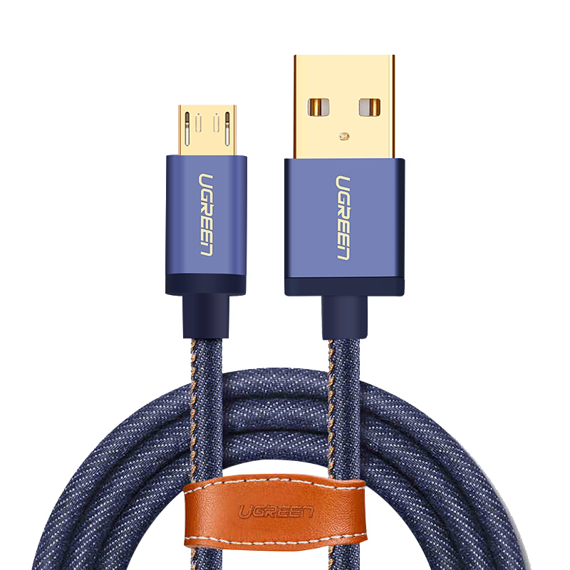 

Ugreen Micro USB к USB Джинсовая оплетка 2A Кабель для быстрой зарядки Кабель для передачи данных