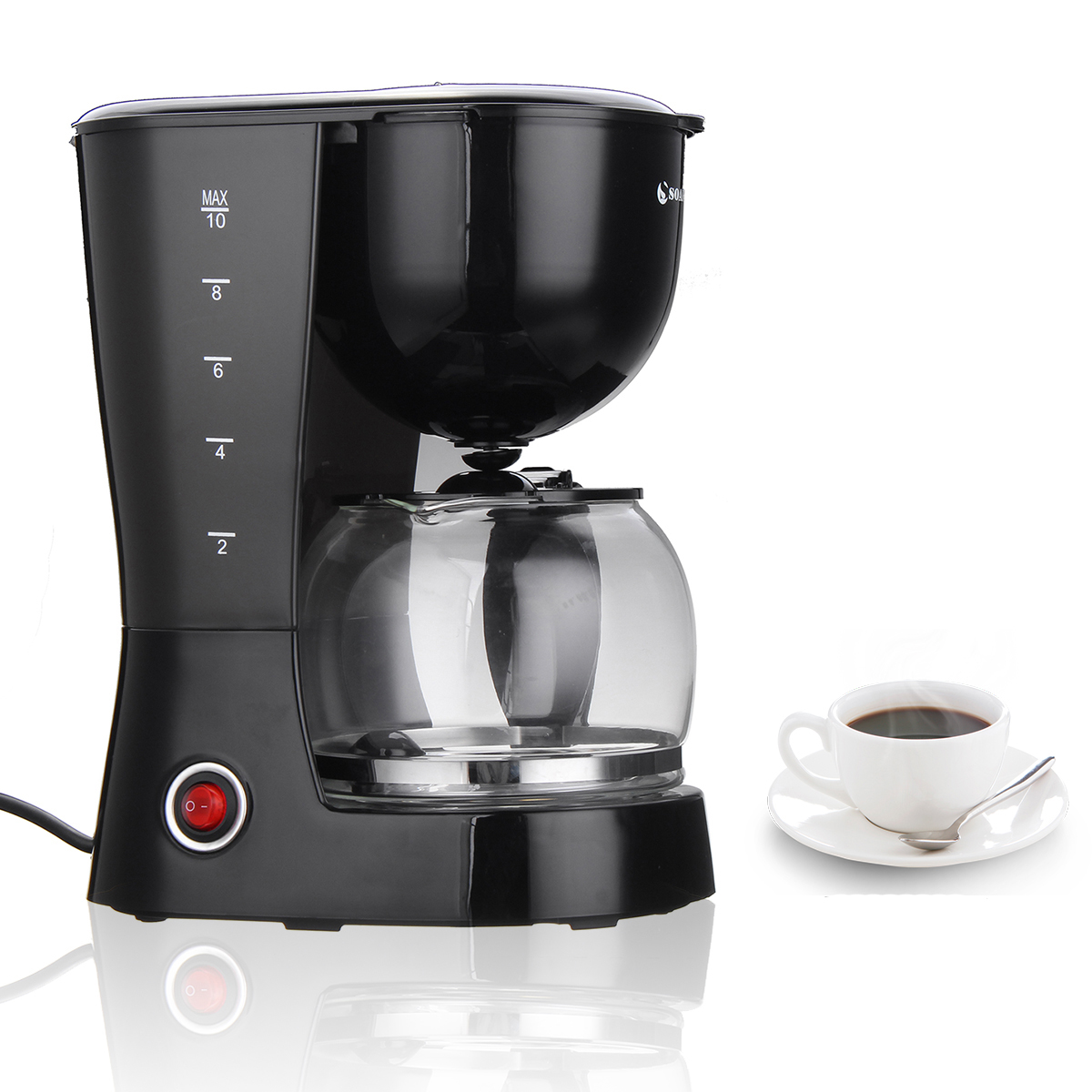 

Soarin 1.25L 800W Электрический кофе Чай Maker Espresso Latte Machine Домашний офис Кафе Кофемашина