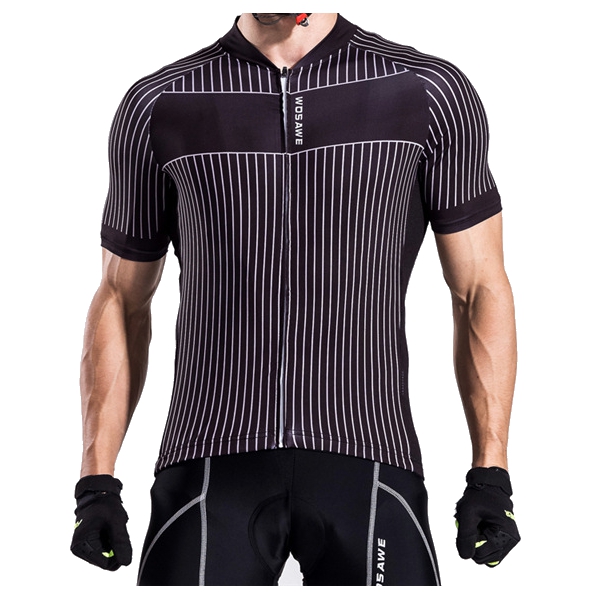 

Мужчины Спорт Zip Топ футболка O-образным вырезом Быстрый сухой мужской велосипед Прохладный Велоспорт Бег с коротким рукавом Джерси