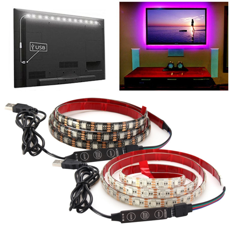 

2M Водонепроницаемы USB SMD5050 120 светодиодных RGB Газа свет Бар Телевизор фонового освещения Лампа 5V
