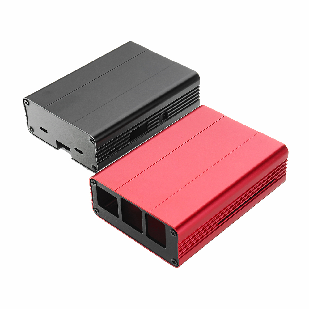 

Black/Red Aluminum Alloy Protective Enclosure Case For Raspberry Pi 3 Model B+(plus)