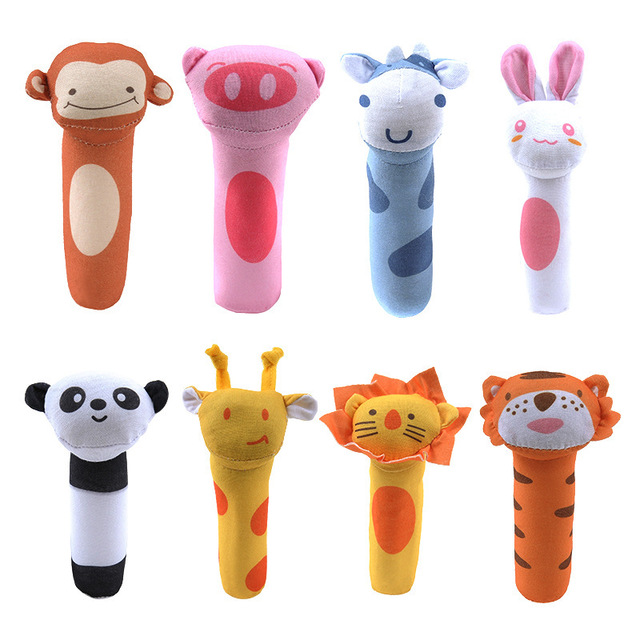 

Hot Stick Grip Baby Toy Bb Rod Cow Lion Panda Tiger Rabbit Monkey Deer Pig Plush Toy