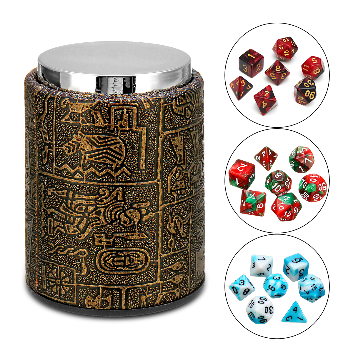 

7 Pcs Polyhedral Dices With Dice Cup Role Playing Game Dices Set RPG MTG Desk Game Multisided Dices