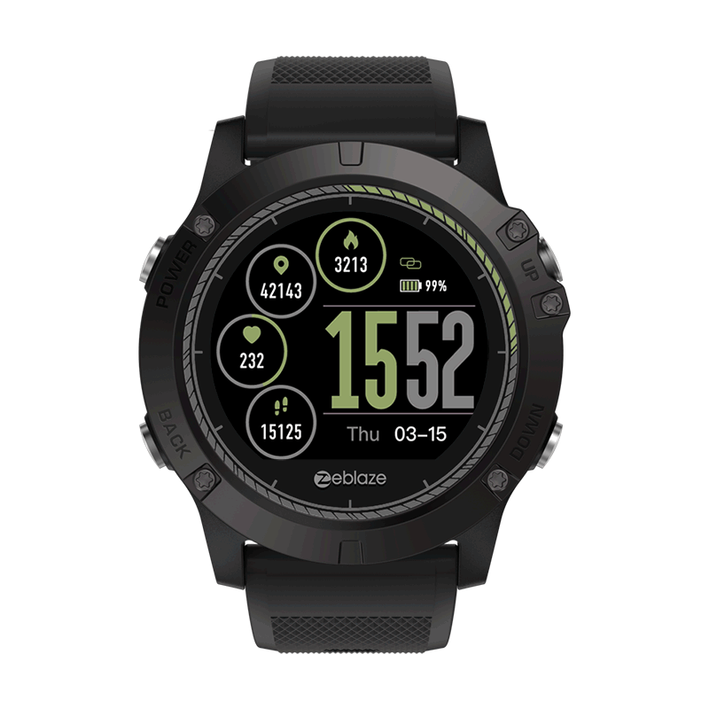 

Zeblaze VIBE 3 HR прочный наизнанку HR Монитор 3D UI Sport Track 1.22 дюймовый IPS Smart Watch