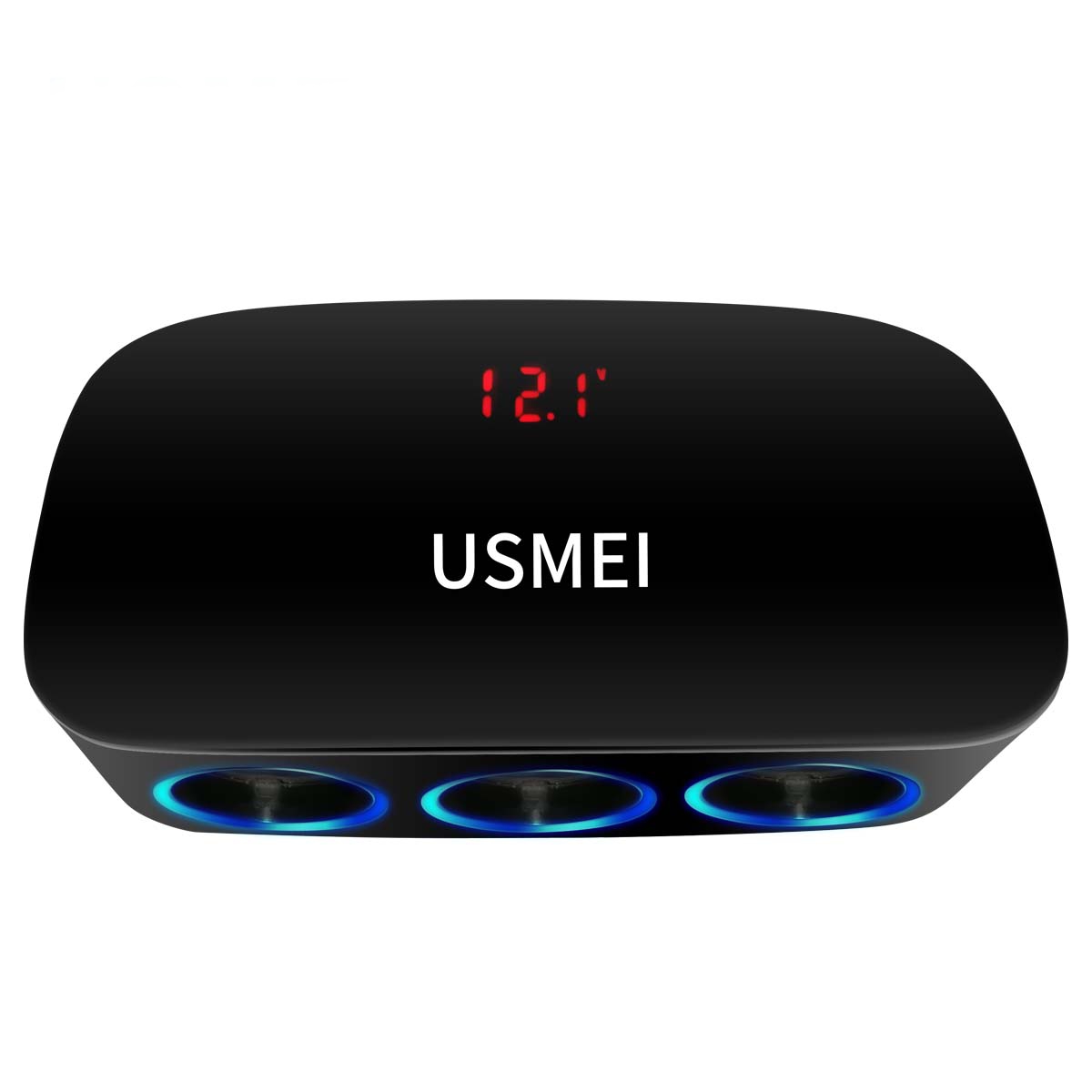 

USMEI C5 1 to 3 Car Cigarette Lighter Socket Dual USB Car Charger With Voltage And Current Display