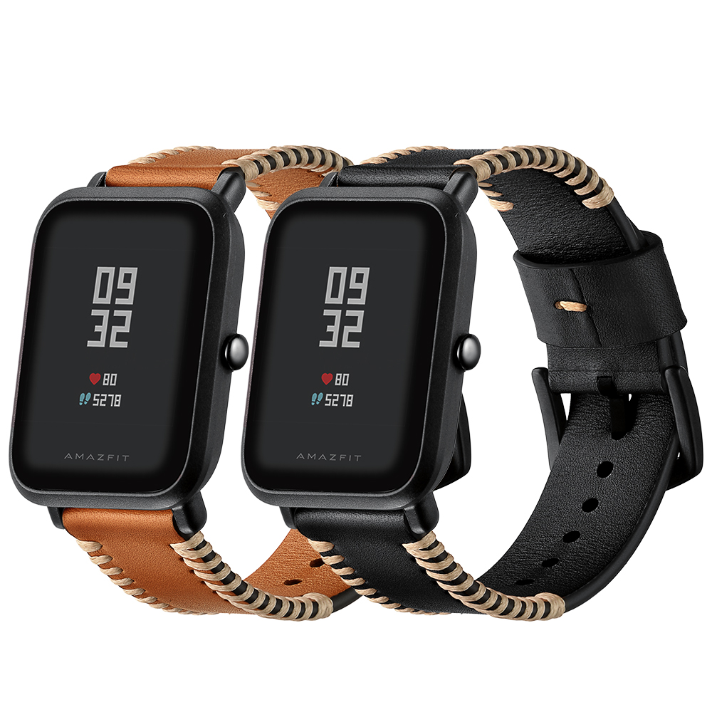 

Сменные кожаные часы 20 мм Стандарты для умных часов Xiaomi Amazfit Pace Youth Неоригинальные