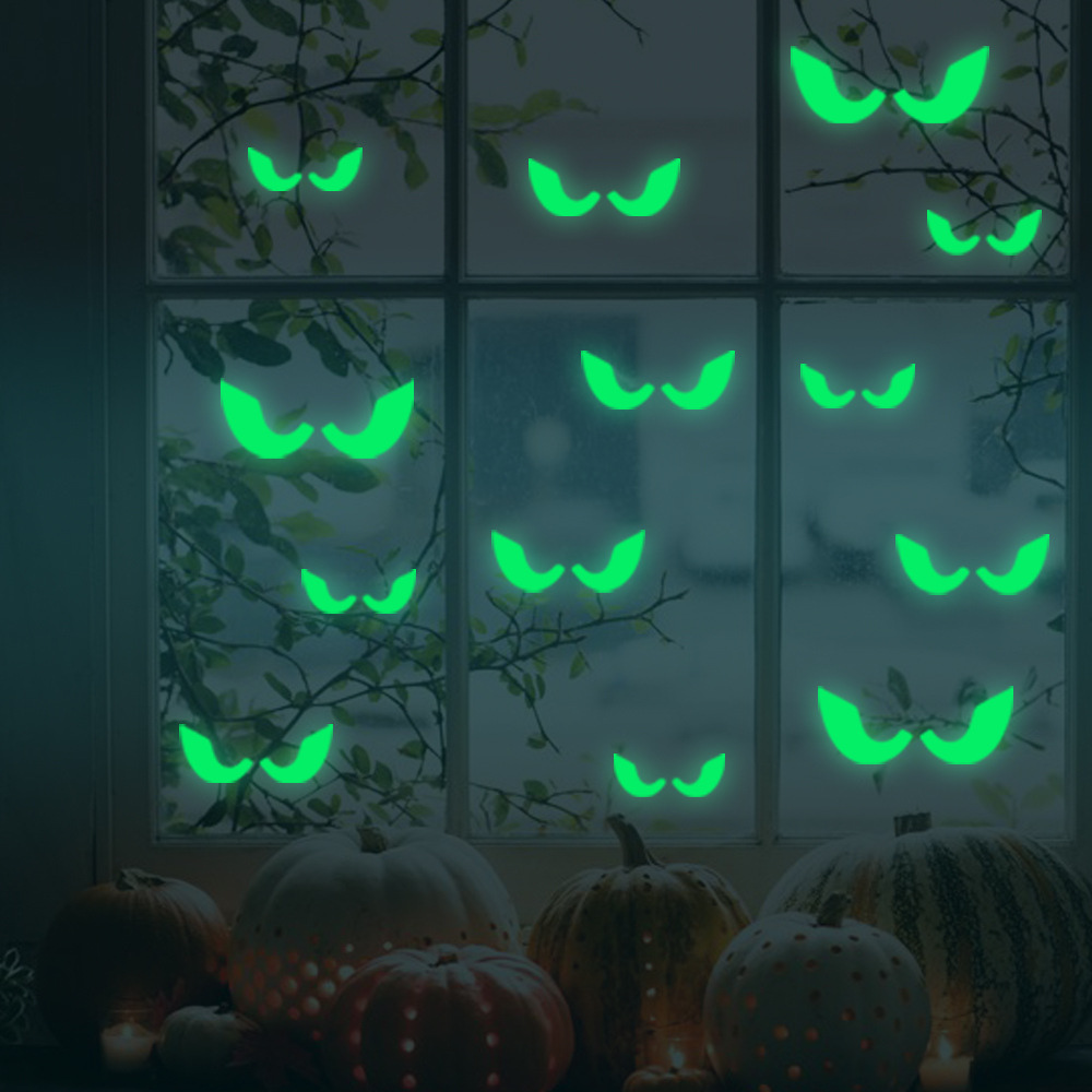 

Хонана DX-166 18PCS Хэллоуин флуоресцентное свечение украдкой глаза стикер стены Главная спальня декор