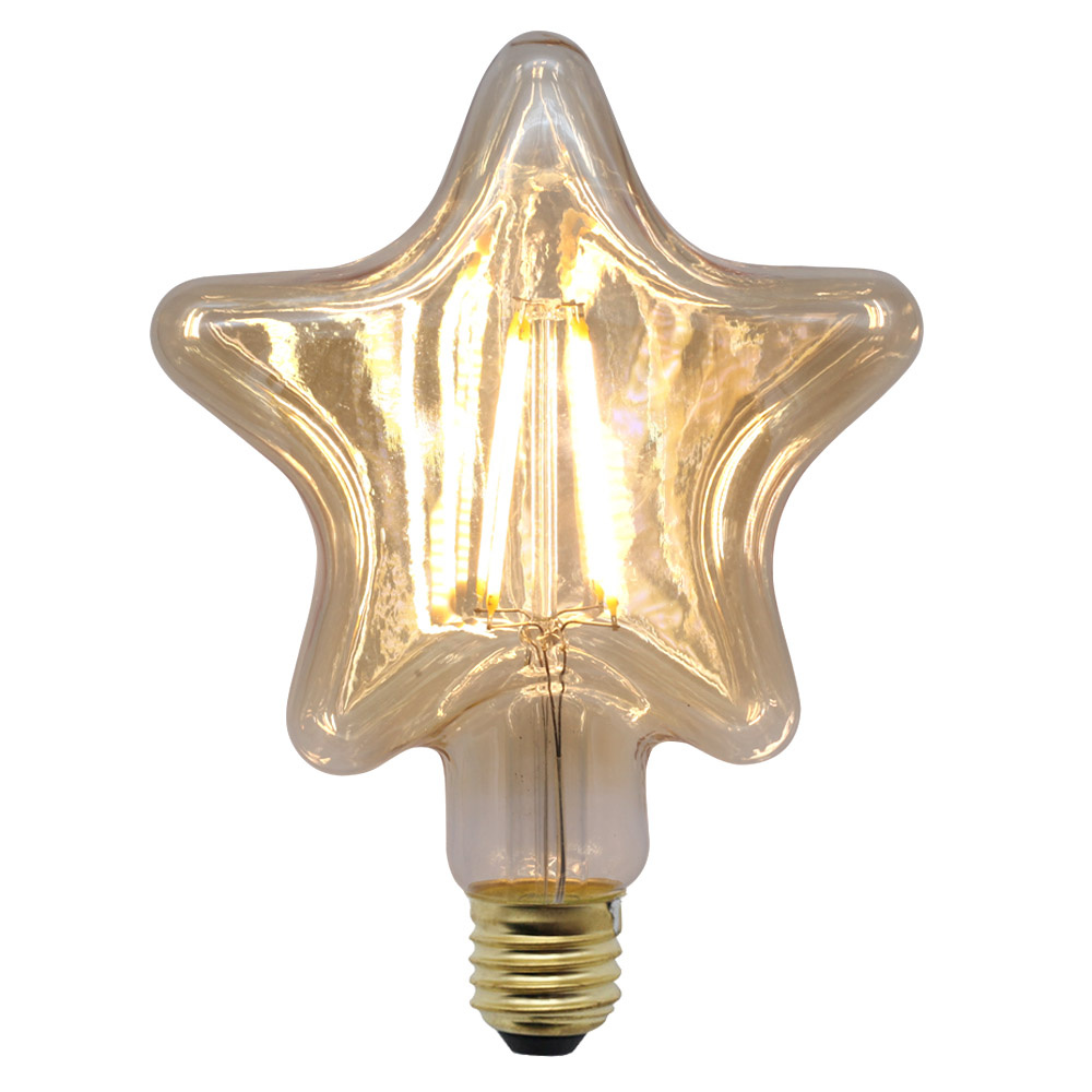

AC220V E27 4W Pentagram Star, нерегулируемая, LED Лампа накаливания COB, Эдисон Лампа, Внутренний декор