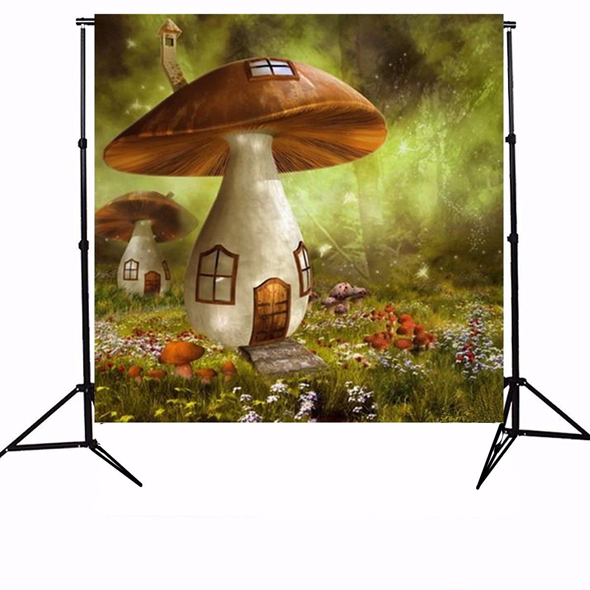 

10x10ft Sunshine Forest Mushroom House Photography Backdrop Studio Prop Background