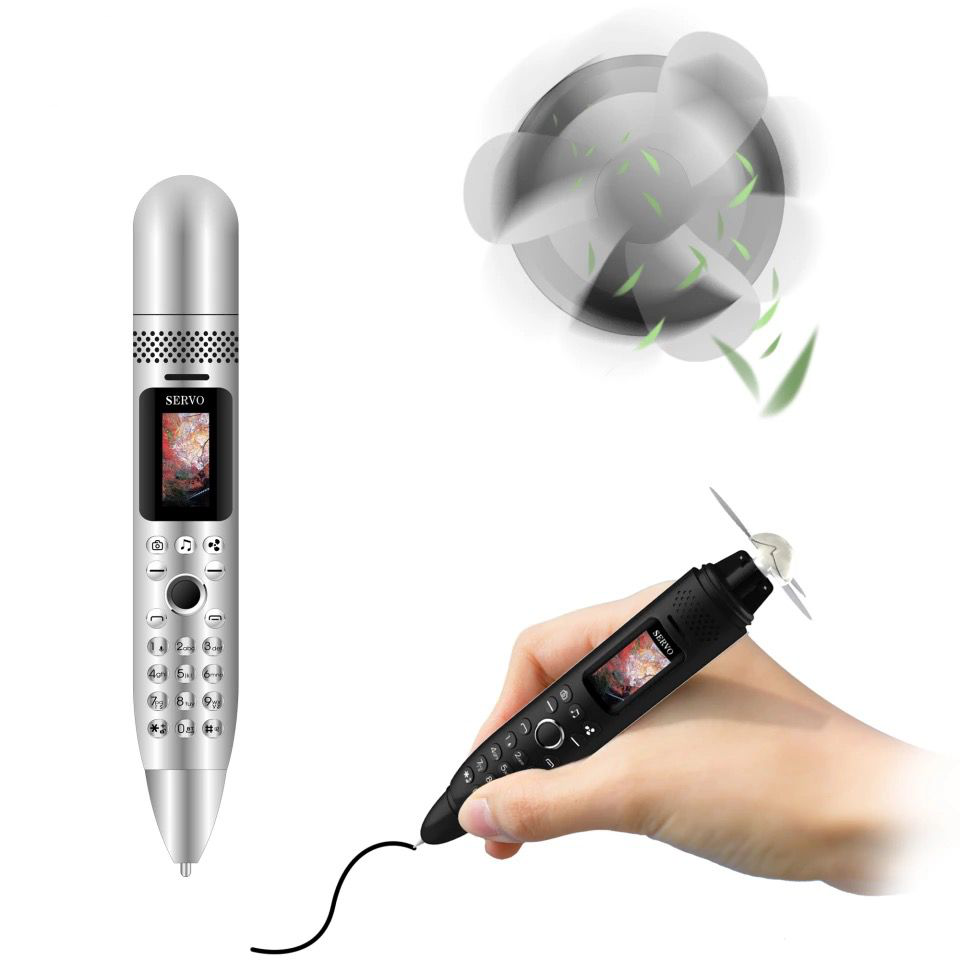 

SERVO K08 0,96 дюймов 1100mAh Электрический вентилятор Bluetooth Dialer Волшебный Голосовая две Сим-карты с записью Ручка Мини-телефон