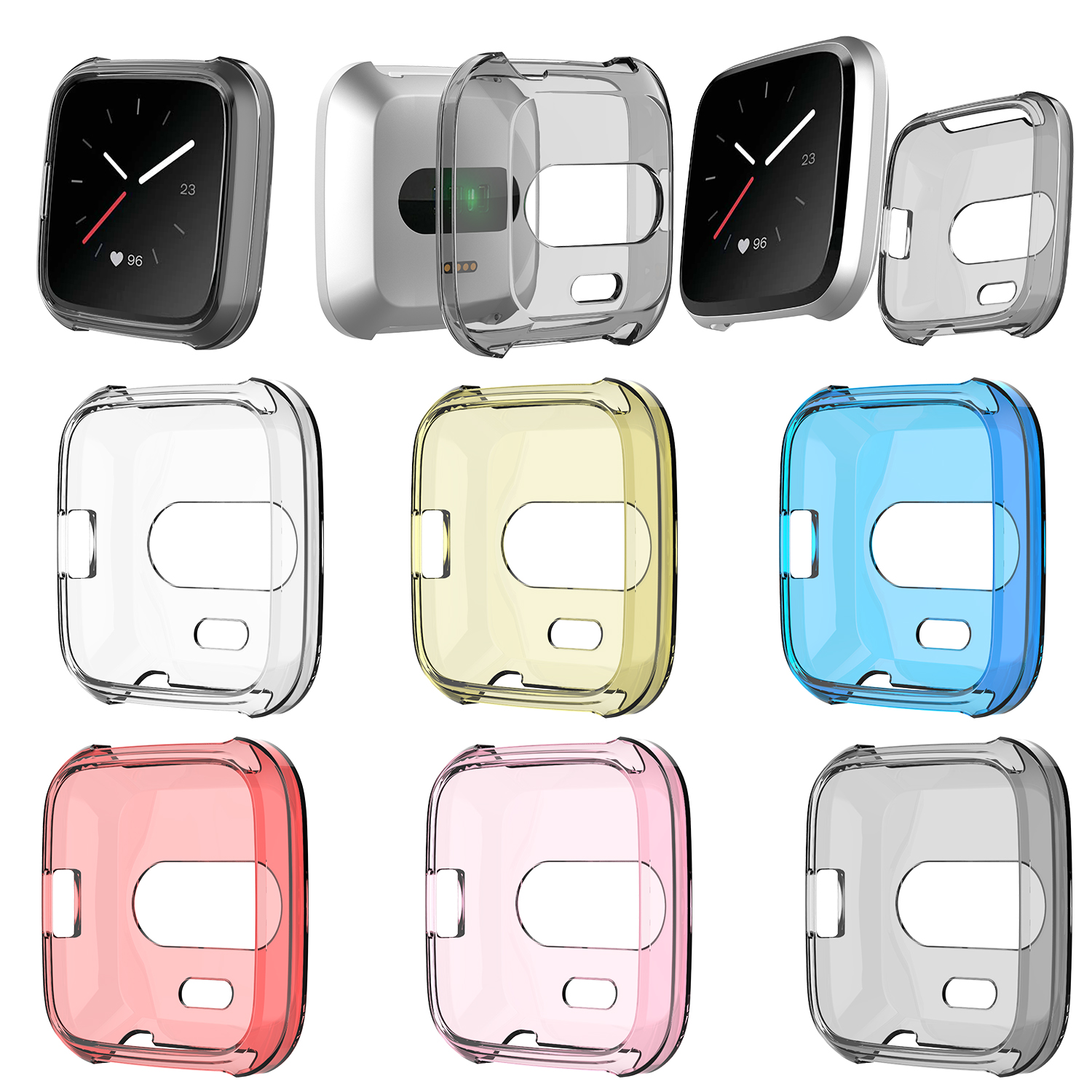 

KALOAD TPU Shell Edge Protection Screen Watch Protector Case Cover for Fitbit Versa Lite