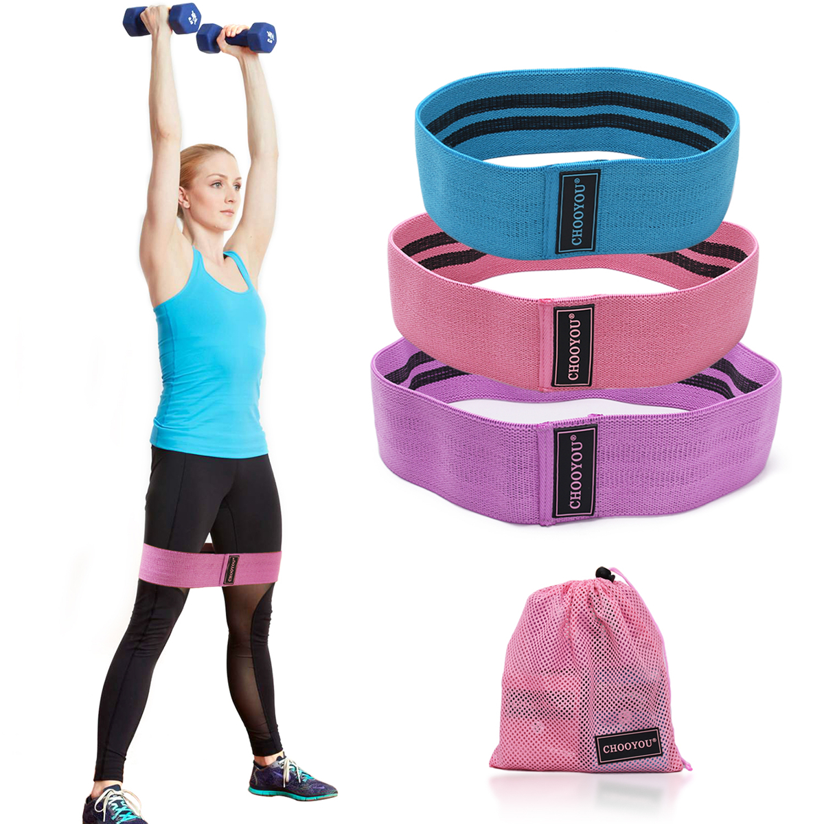 

3pcs Booty Resistance Bands Set Loop Hip Booty Legs Exercise